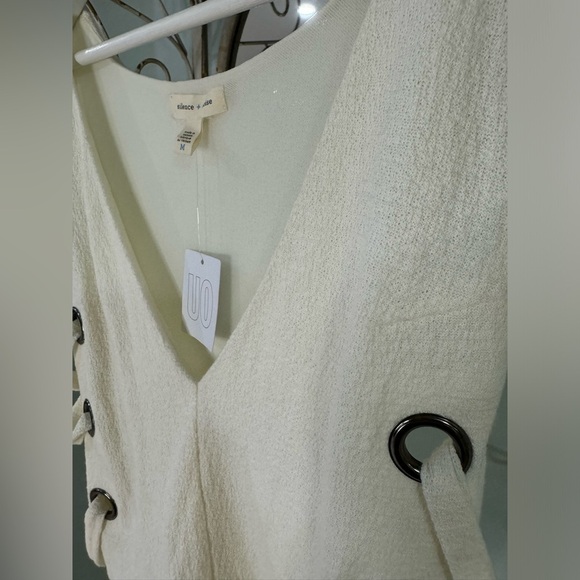 Silence & Noise, Cream, Lace Up Side Top, Sexy, Fun, Versatile, Medium - Picture 6 of 8